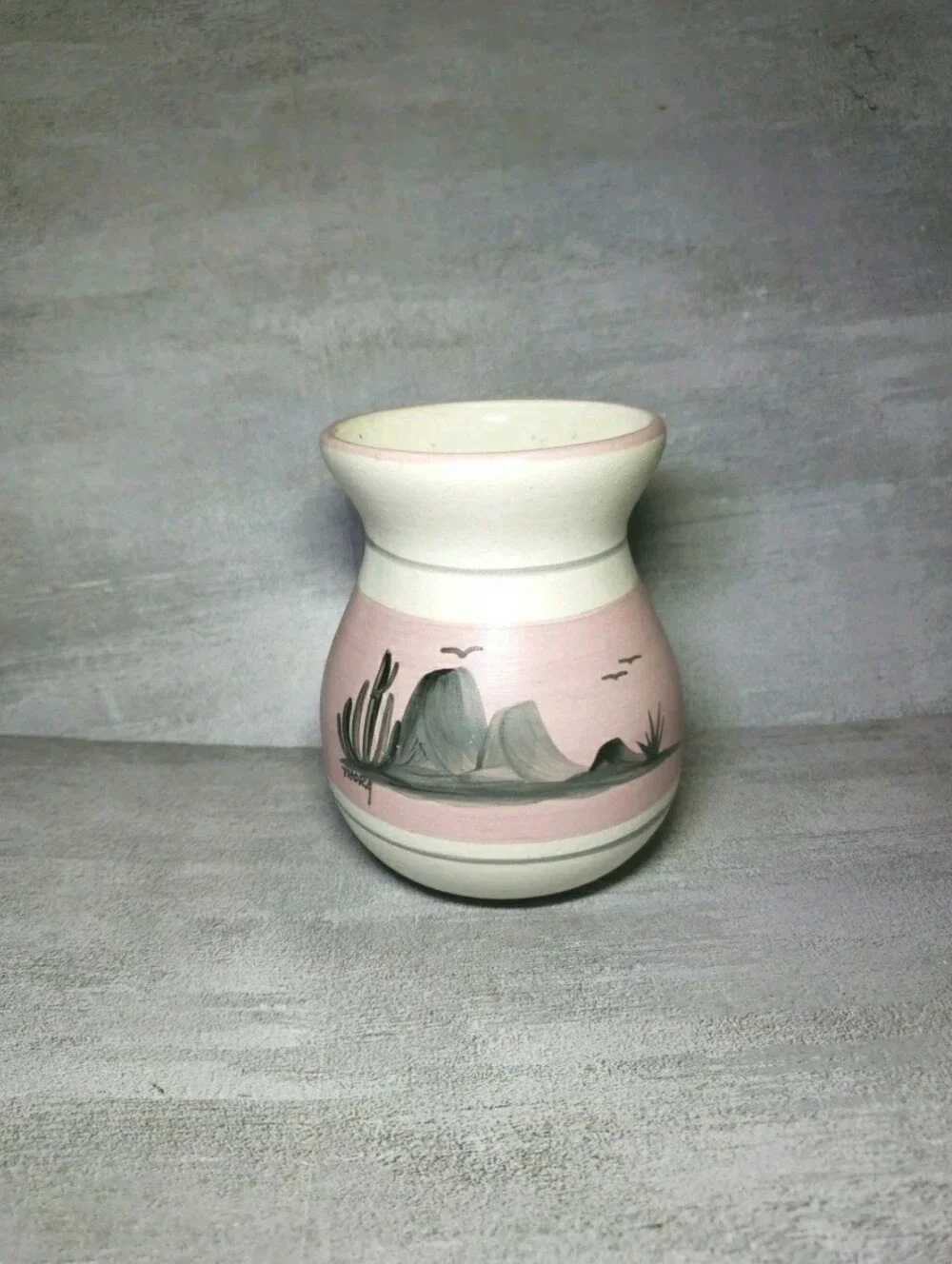 Thora Southwest Pottery Vase Signed Speckled 4